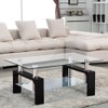Mecor Rectangle Glass Coffee Table-Modern Side Coffee Table with Lower