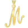 Jewelry America Solid 14k Yellow Gold Uppercase Script Initial M