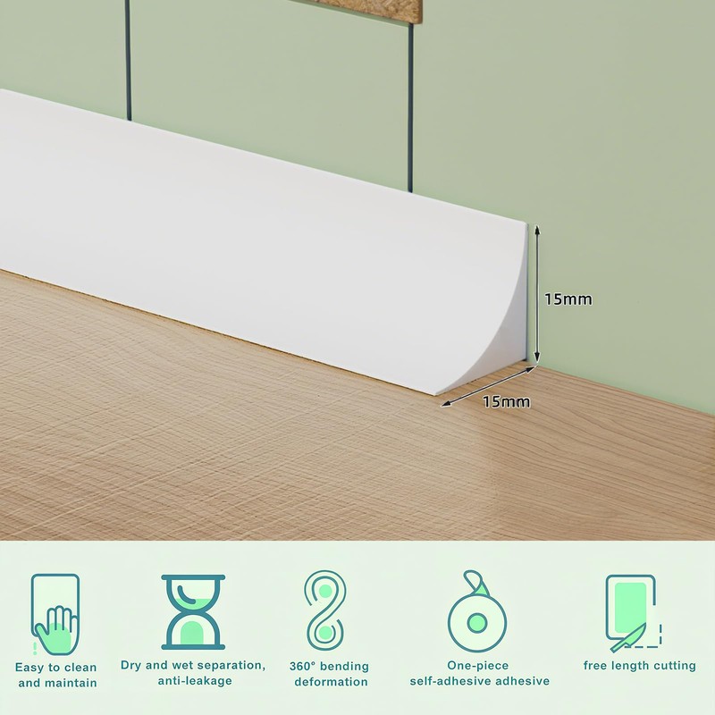78.7'' Flexible Quarter Round Molding - Self Adhesive Corner Trim