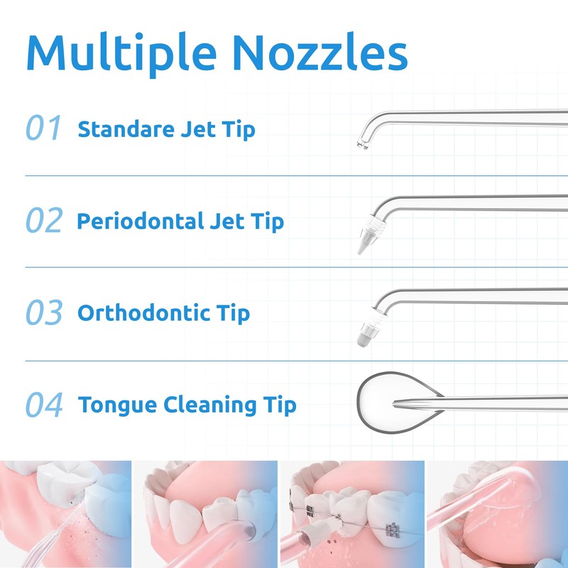 Water Flosser [Dental Cordless Portable] 6 Modes & IPX7 Waterproof