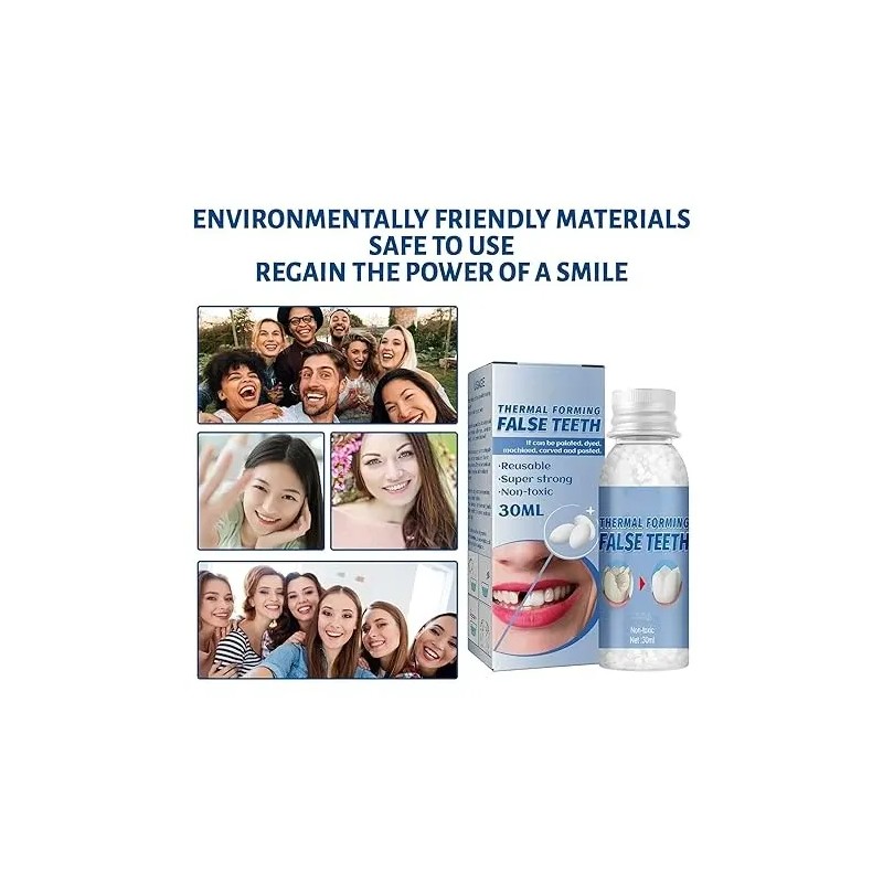 Temporary Dental Restoration Kit 1-2 PCS, Moldable Dentures & Tooth