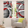 Abstract Geometric Circle Curtain for Girls Women Bedroom,Modern Retro Grommet
