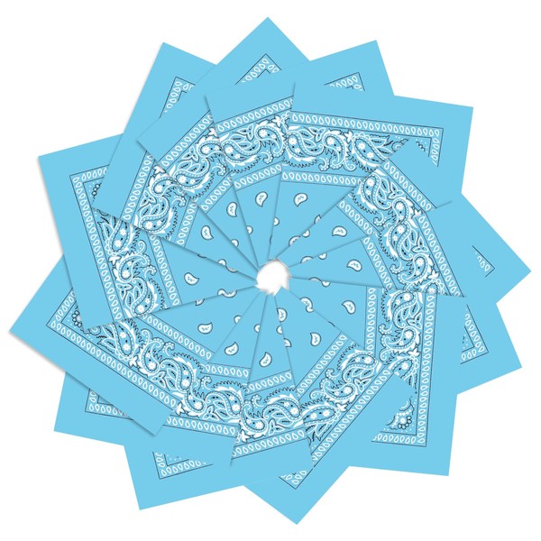 PJPSAA 12 Pack Bandanas Unisex Paisley Cowboy Bandanas Bulk Multi