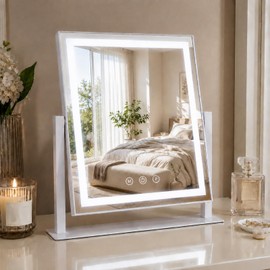 Makeup Mirror with lights, Dimmable Vanity Mirror with 3 Color Modes
