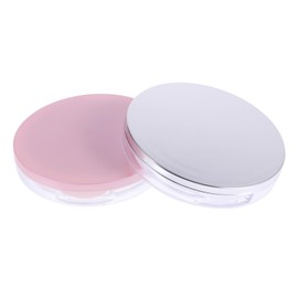 PACKOVE 2pcs Empty Makeup Powder Container Portable Loose Powder Case for Travel Daily Use Reusable Cosmetic Storage Box with Puff Compact Design