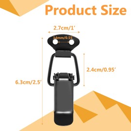 Black Spring Hasp, 10 Pcs Stainless Steel Spring Hasp, Toggle Latch Catch Clamp for Wooden Case Toolboxes, Cabinet Boxes, Drawer, Toolbox (Black)