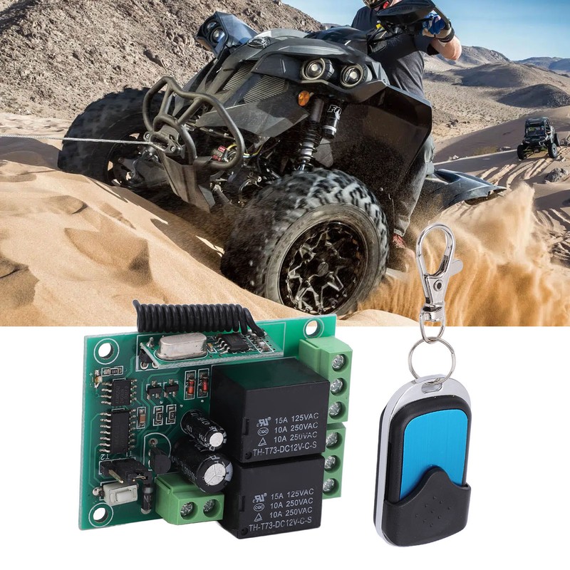 Wireless Relay Remote Control Kit DC12V 75ft Range Universal Transmitter