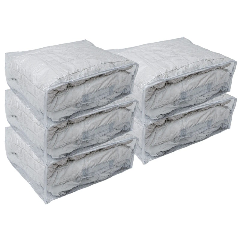 Oreh Homewares 5-Pack Heavy Duty Plastic Vinyl Zippered Closet Storage