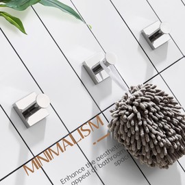 KOKOSIRI Hooks for Hanging Towels Chrome Bathroom Hand Towel Hooks for Shower Wall Bathroom Hardware Accessories Stainless Steel 3 Pack, B1016CH-P3