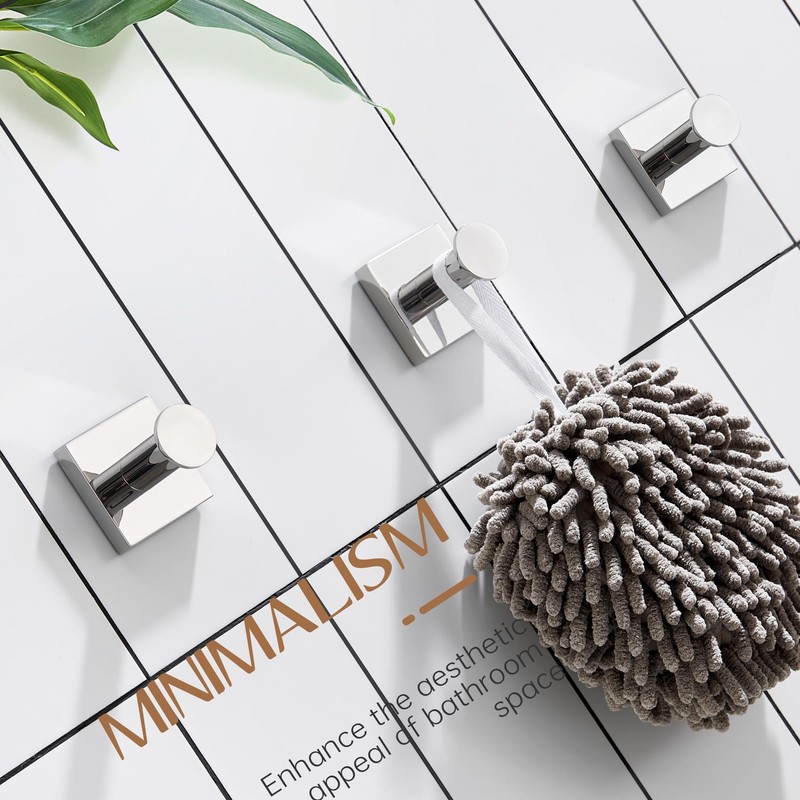 KOKOSIRI Hooks for Hanging Towels Chrome Bathroom Hand Towel Hooks