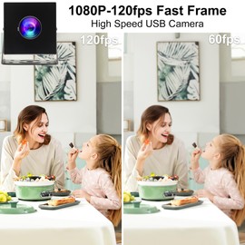 ELP 1080P 120fps USB ojo de pez cámara para computadora 11.6MP cámara web de alta velocidad PC cámara gran angular para computadora de computadora, cámara de seguridad USB industrial mini cámara