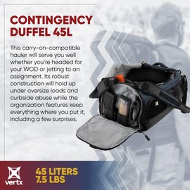 Vertx 45L Contingency Tactical Duffle Bag, Travel Luggage Compatible with Vertx Tactigami for Survival EDC Gear, Gun Range, CCW Concealed Carry, Hunting, Heather Navy/Galaxy Black, One Size