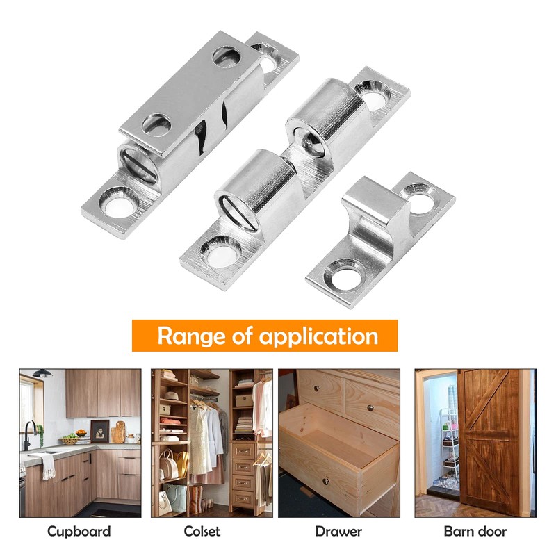 Uenhoy 10 Pcs Solid Brass Cabinet Door Catch, Dual Ball