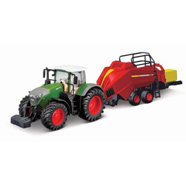 Bburago Die-Cast FENDT 1050 VARIO with Working BALER LIFTER - Detailed Replica Collectible Model Toy