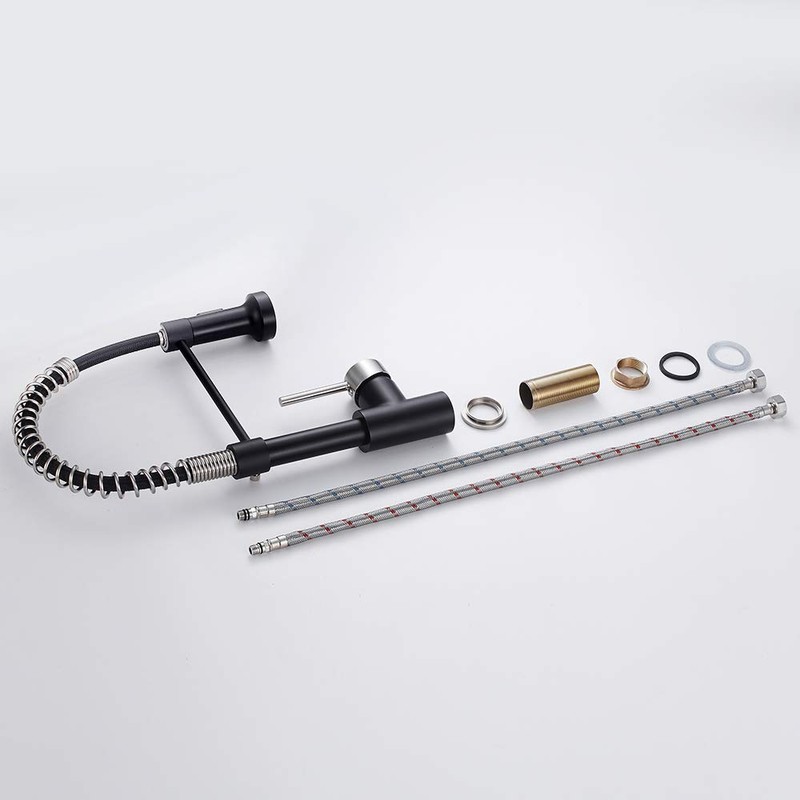 OWOFAN Low Lead Modern Single Handle Pull Down Sprayer Spring