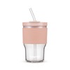 Glass Cups with Lids and Straws,17oz/500ml Reusable Iced Coffee Glasses