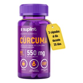 Suplemento De Cúrcuma Curcumina 1569 Mg 60 Cápsulas Sabor Sin sabor