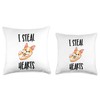cute corgi i steal hearts Throw Pillow