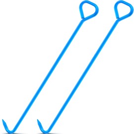 Therwen 2 Pcs Manhole Cover Hook 36 Inch with 5/8" Hex Alloy Steel Rigid Heavy Duty Manhole Cover Lifter with Inline Handle for Lid Puller Moving (36inch, Blue)