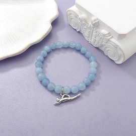 MollyQueen Swimming Bracelet - Inspirational Gift for Swimmers, Swim Coaches (Blue), Middle