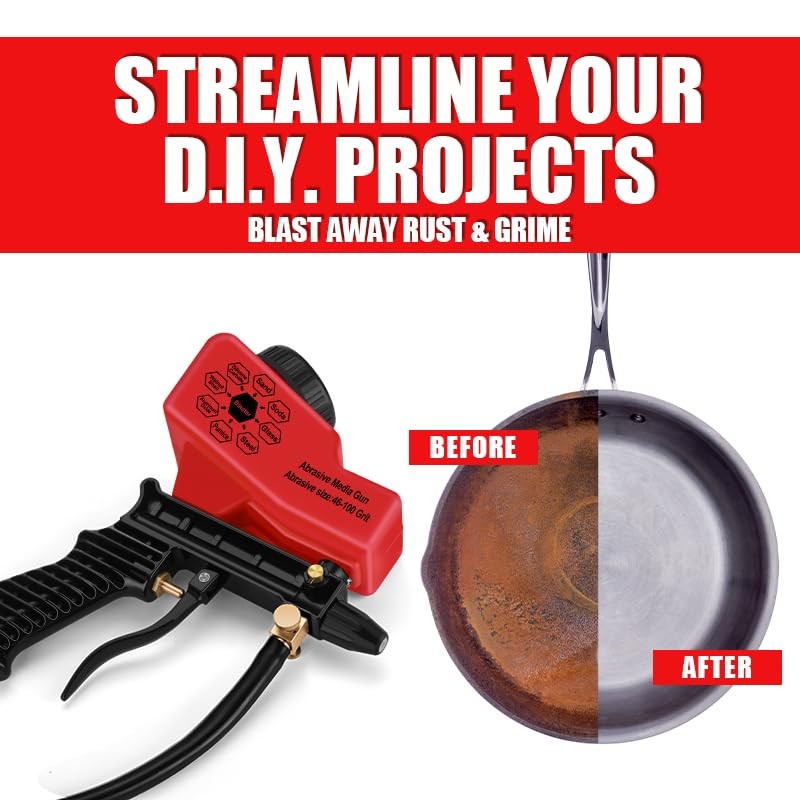 NANPU Light-Duty Air Sandblaster Gun Kit with Siphon & Gravity
