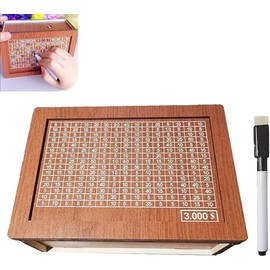 Wooden Savings Bank – Interactive Money Box with Numbered Tracker – Available in 2K, 3K, 5K, and 10K Goals – Durable Wooden Design for Organized Saving (3K)