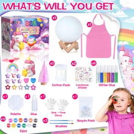 ZQEJEFD Bastelset Kinder Mond Lampe Malset,Bastelset Kinder ab 6 7 8 9 10 Jahre Bastelset Kinder Mondlicht für Mädchen ab 6 Jahre Kreativ Set für Kinder Mondlampe Malset,Basteln für Mädchen 6-10 Jahre