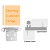 sourcing map 1/2 Inch Overlay Cabinet Hinges, 6 Pcs Self