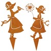 Storm's Gartenzaubereien Flower Stake Girl with Dandelion and Bird Set