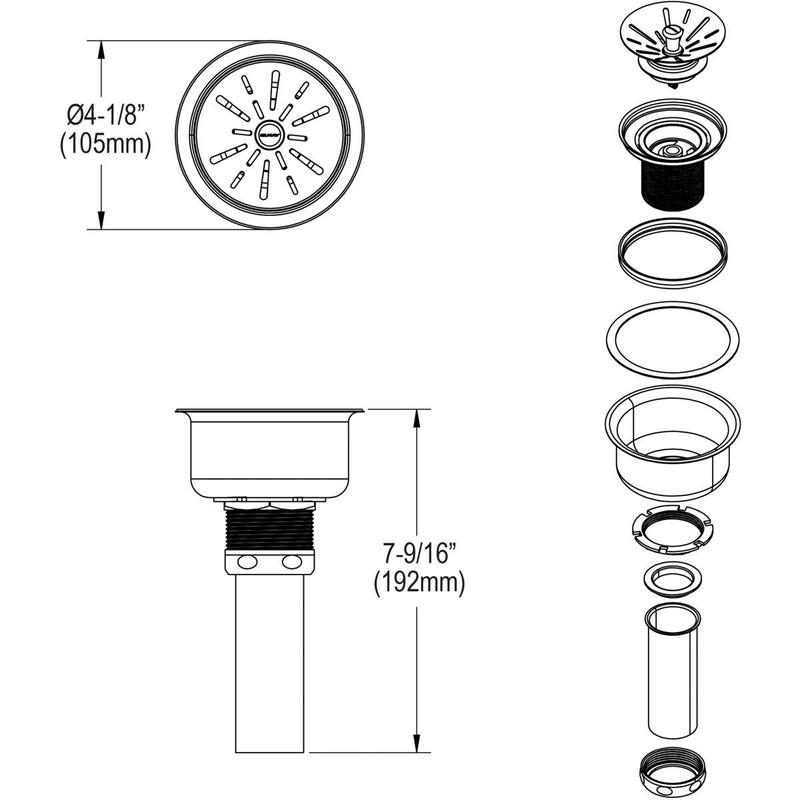 Elkay LKPD1 Perfect Drain Fitting with Type 304 Stainless Steel