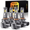 OXILAM 9005 9006 LED Bulbs Combo, 1000% Bright HB3 HB4