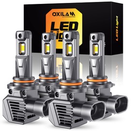 OXILAM 9005 9006 LED Bulbs Combo, 1000% Bright HB3 HB4 Bulb, 6500K Cool White 120W, IP68 Waterproof, No Flicker, 99% Compatibility