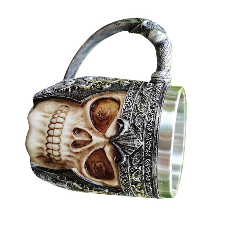 2 Layer Skull Beer Mug Stable Robust Fashionable Decorative Wear