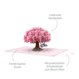 papercrush® Pop-Up Card "Heart Tree with Turtledoves" - 3D Love Card for Women and Men (Birthday, I Love You) - Romantic Congratulations Card for Wedding, Anniversary and Anniversary