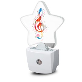 Music Rainbow Notes Night Lights Plug in Wall Lamp Smart Dusk to Dawn Sensor for Home Decorative,Kids Room Bedroom Bathroom Kitchen Hallway Gifts