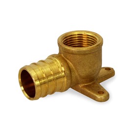 Supply Giant QGEM3412-5 PEX Barb X FIP 90 Degree Drop Ear Elbow Pipe Fitting 3/4" X 1/2" Brass (Pack of 5), 3/4x1/2