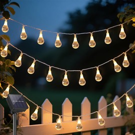 Vigdur Solar String Lights Outdoor, 15ft Globe String Lights with 25 Globes Bulbs, Waterproof Solar Powered Patio Lights for Garden Yard Porch Wedding Party Decor