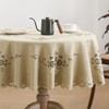 Wracra Macrame Waterproof Table Cloth, Farmhouse Linen Style Round Table