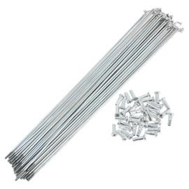 A ABSOPRO 36 Set 14G Bicycle Spokes 216mm Bike Wheel Spokes Galvanized Carbon Steel Silver Tone