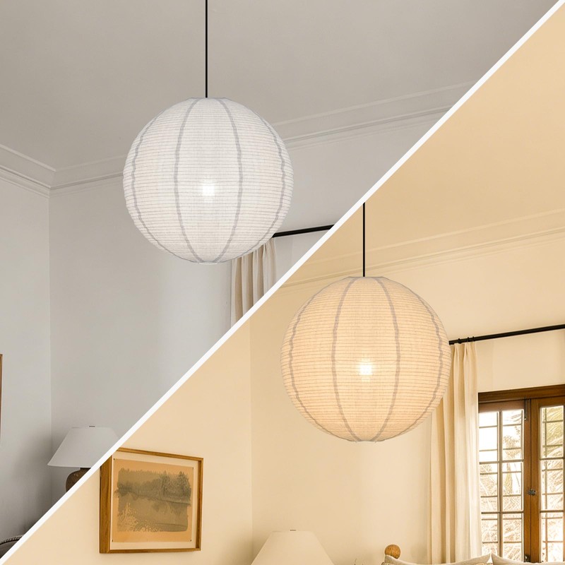 20X20inch Large Hanging Lamp Shade Round Linen Pendant Lamp Shade