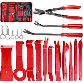 XQX 19 Pcs Trim Removal Tool, Auto Clip Pliers Fastener Remover Set, Pry Tool Repair Kit, Fastener Clips Removal Car Tool for Panel, Audio, Dash, Window, Clip and Upholstery with Storage Bag