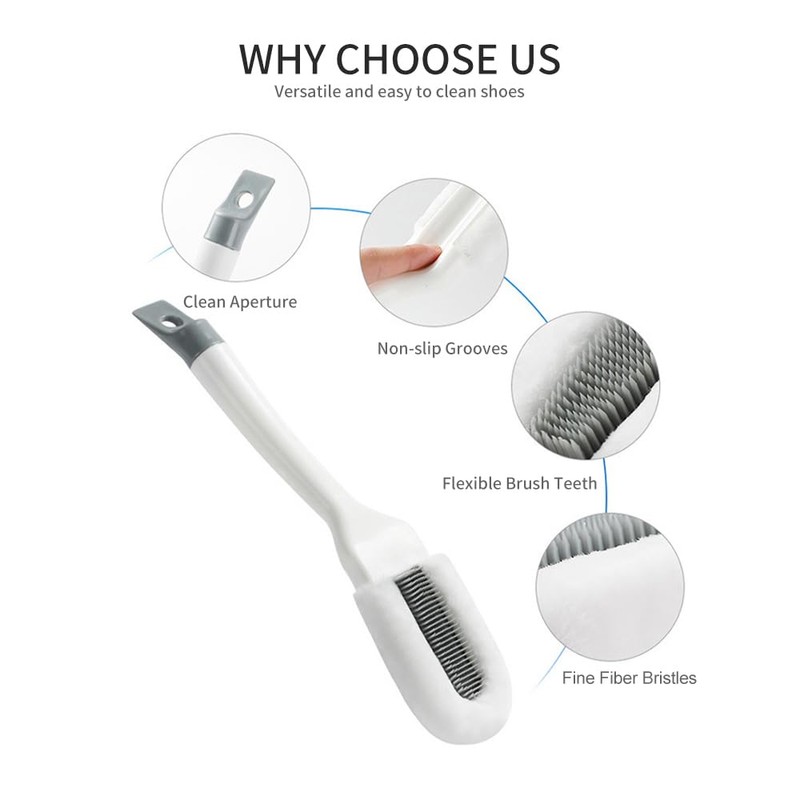 Andiker Professional Cleaning Shoe Brush, Multifunctional Long Handle Brush Cleaner,