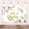 Pnylzzyxh 8x6ft Mr and Mrs Backdrop Gold Diamond Wedding Bridal