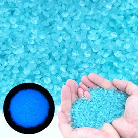 4200 PCS Glowing Stones,Glow-in-The-Dark Stones for Fish Tank Lawn Patio Garden Outdoor Deco and DIY Ideas (Blue)