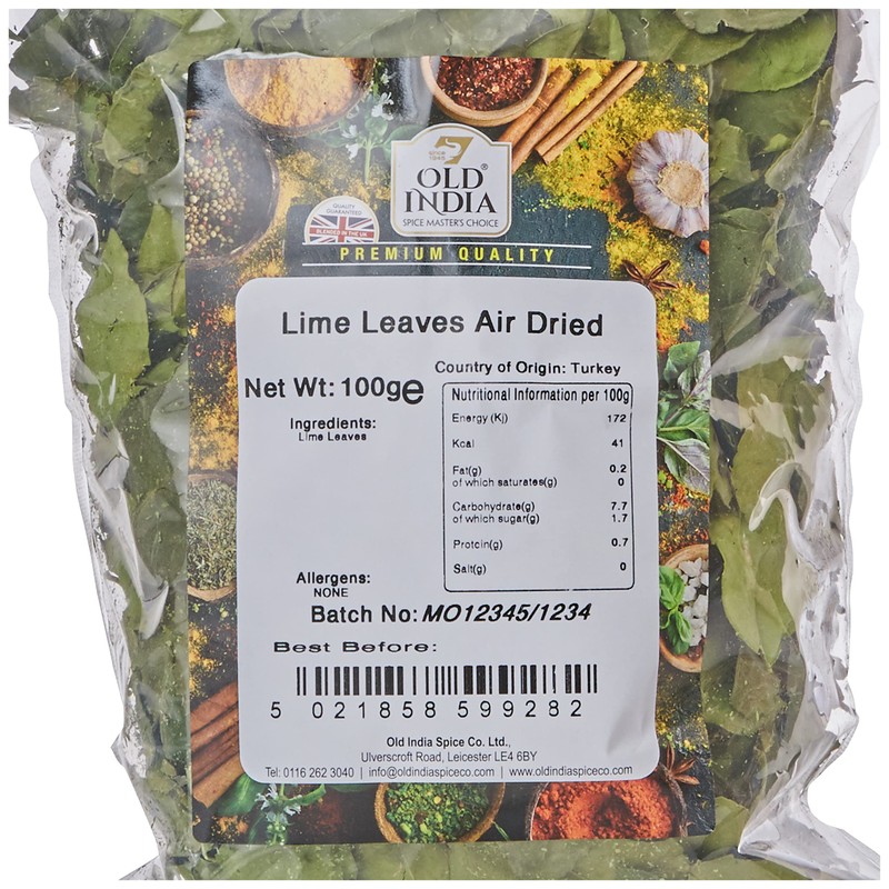 Old India Lime Leaves Air Dried 100g