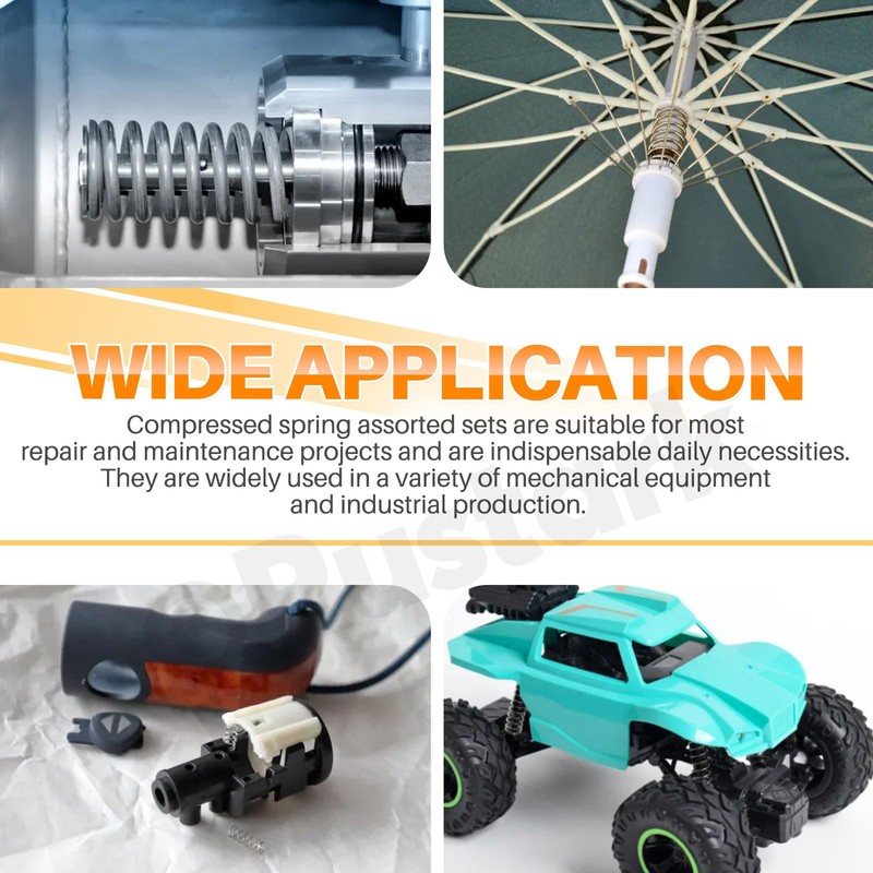 Rustark 148Pcs 15 Sizes Stainless Steel Conical Spring Compression Springs