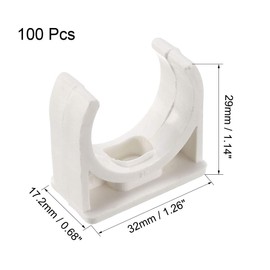 uxcell PVC Water Pipe 25mm Clamps Clips, Fit for 25mm/1 Inch OD TV Trays Tubing Hose Hanger Support Pex Tubing, 100Pcs