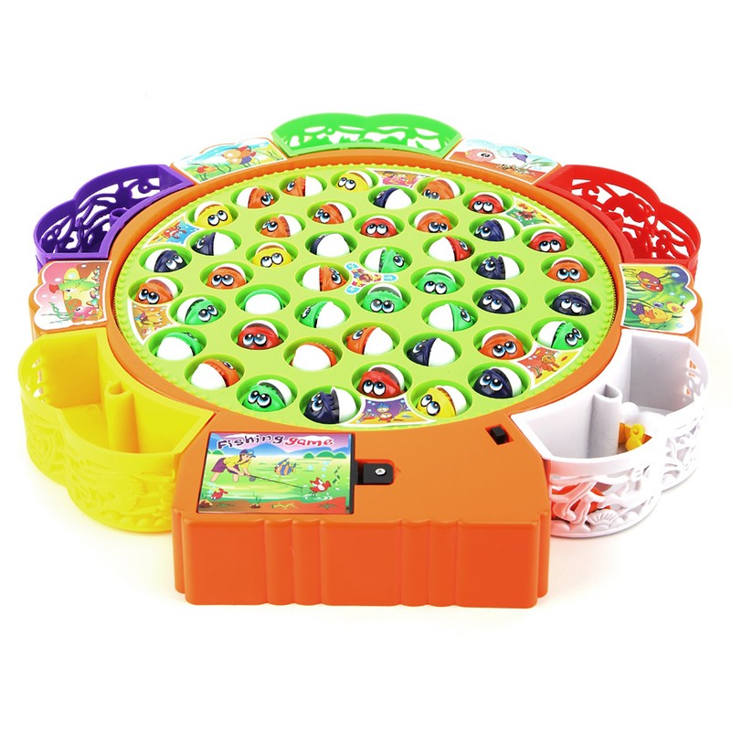 Fishing Game Toy Set with Rotating Board fishing plate Parent
