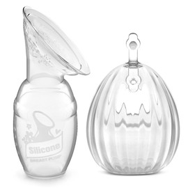 haakaa - Extractor de leche manual para lactancia materna, 4 onzas/100 ml y sacaleche manual portátil, 2.5 onzas/75 ml, silicona de grado alimenticio