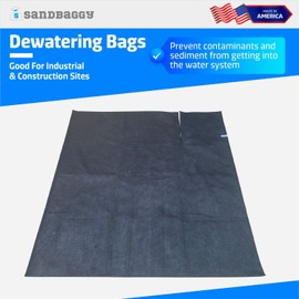 Sandbaggy Dewatering Bags - Made in America - Filters Sediment, Silt, Oil, Sludge - Use for Construction Sites, Dredging - Material: Non Woven Geotextile Fabric (5 ft x 10 ft, 1)